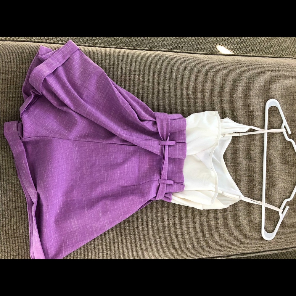 Lilac white Romper size medium
